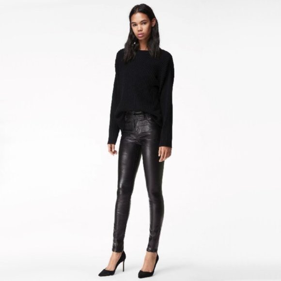 NWT J Brand black coated zebra high rise skinny jeans, 25 - Picture 3 of 12